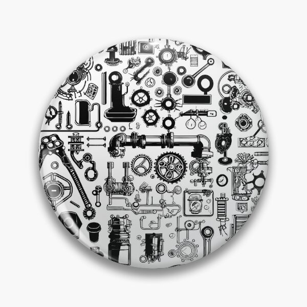 Item preview, Knolling AI generated steampunk tech tools designed and sold by Promptified.