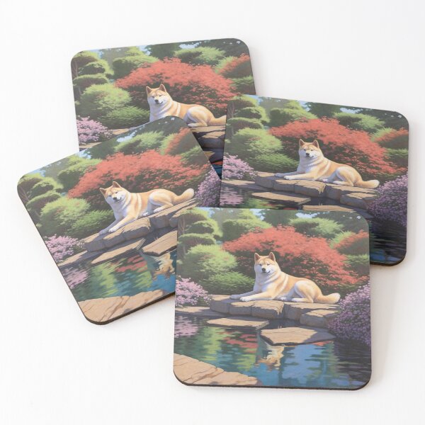Item preview, Serenity Realised: Japanese Akita in Oil-Paint Garden designed and sold by SynthPrint.