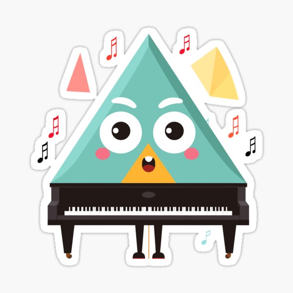 Cute Blue Piano Sticker