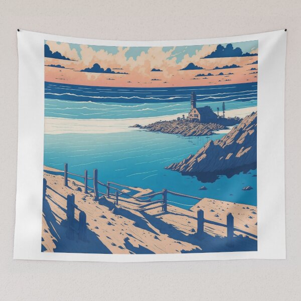 Item preview, Studio Ghibli Style: Gulf Shores Alabama Landscape Illustration designed and sold by RedArtG09.