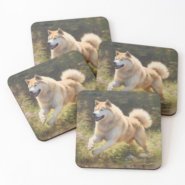 Item preview, Elegant Stride: Serene Landscape with Japanese Akita designed and sold by SynthPrint.