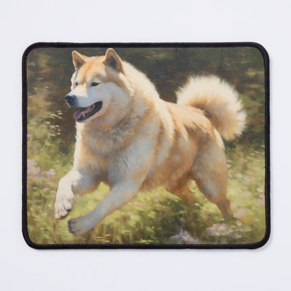 Item preview, Elegant Stride: Serene Landscape with Japanese Akita designed and sold by SynthPrint.