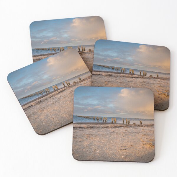 Item preview, Sunset old jetty boardwalk beach landscape designed and sold by visualsensation.