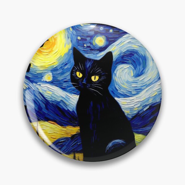 Item preview, Van gogh Style Black Cat  designed and sold by Vangoholic.