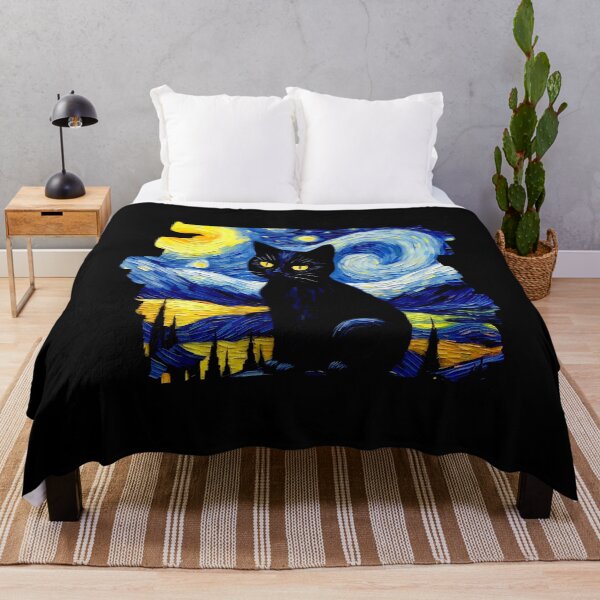 Item preview, Van gogh Style Black Cat designed and sold by Vangoholic.