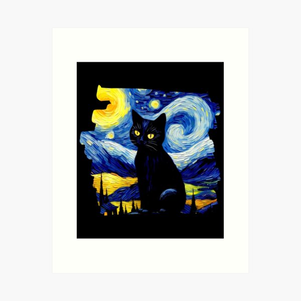Item preview, Chat noir style van gogh designed and sold by Vangoholic.