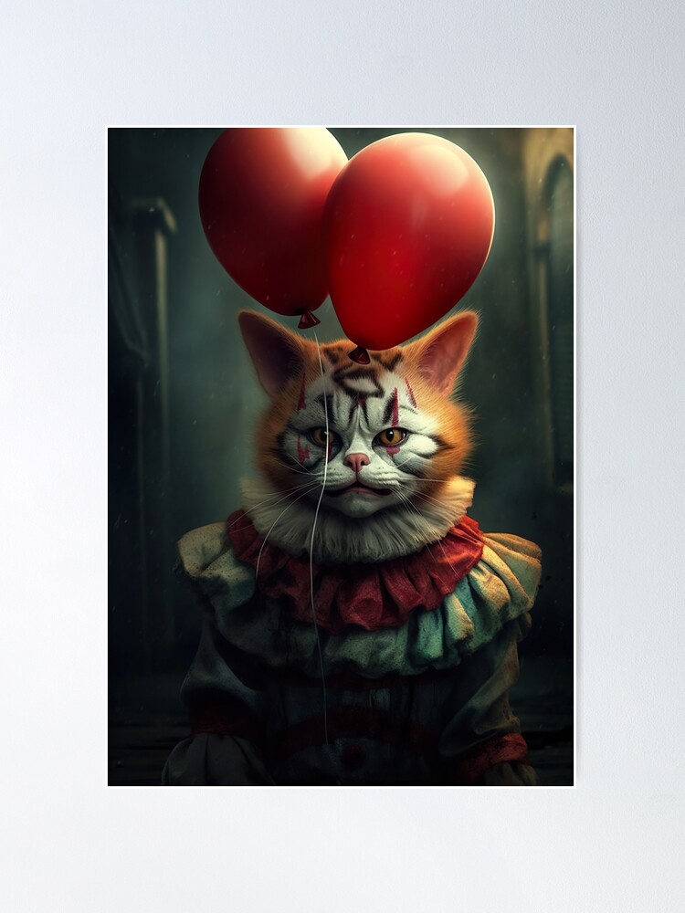 Funny Beluga Cat Clown Poster