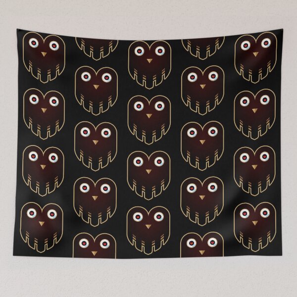 Item preview, Black Owl Face Curious Look designed and sold by Wiggly Lines.