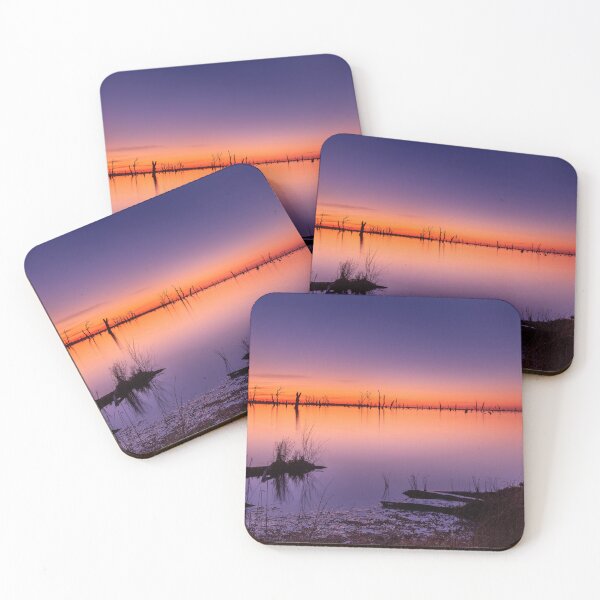 Item preview, Purple orange and blue Australian Sunset over a peaceful lake designed and sold by visualsensation.
