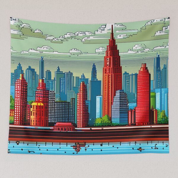 Item preview, The pixel city artwork designed and sold by brandway.