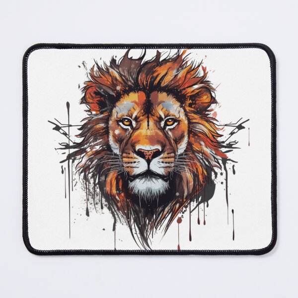 Artikelvorschau, Löwe mit Aquarellpinselstrichen, realistisches, unverwechselbares Design entworfen und verkauft von SBD-Shop.