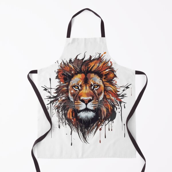 Artikelvorschau, Löwe mit Aquarellpinselstrichen, realistisches, unverwechselbares Design entworfen und verkauft von SBD-Shop.