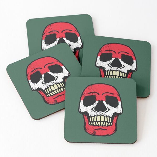 Item preview, Austria distressed flag on skull head  designed and sold by Donutlovers.