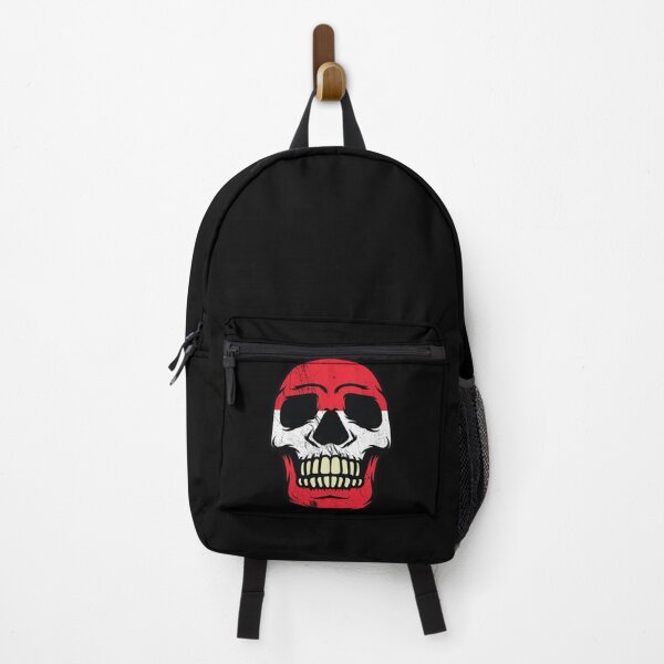 Item preview, Austria distressed flag on skull head  designed and sold by Donutlovers.