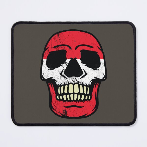 Item preview, Austria distressed flag on skull head  designed and sold by Donutlovers.
