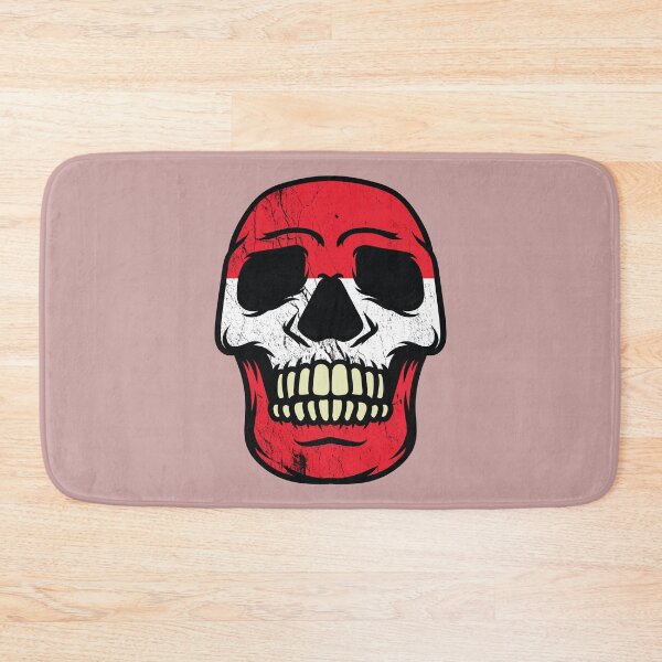 Item preview, Austria distressed flag on skull head  designed and sold by Donutlovers.