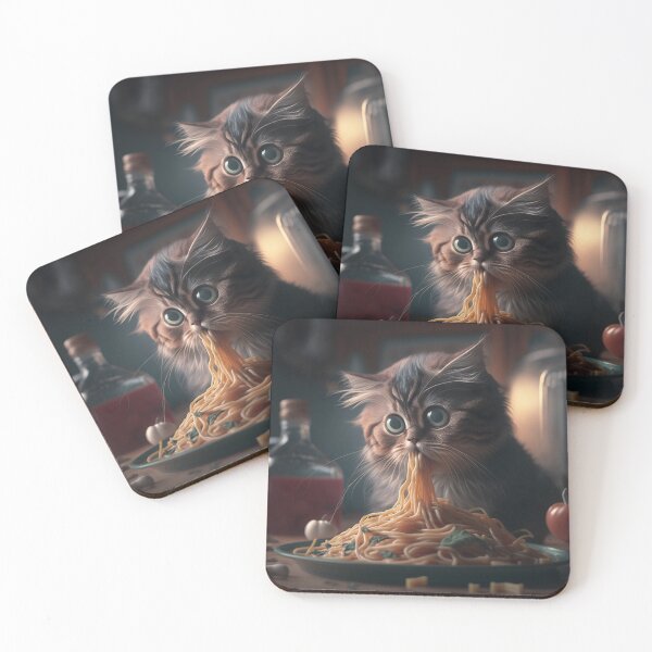 Item preview, Cat eating spaghetti designed and sold by Your-Dreamings.