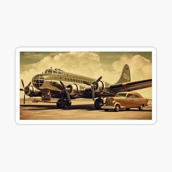 Vintage Flying Machine Sticker