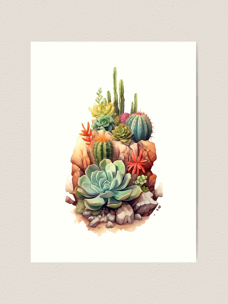 Succulent Painting Original Watercolor, Hawaii selling Art, Southwest Cactus Decor, Succulent Plant, Kauai Artist, Cactus Watercolor, Succulent Gift