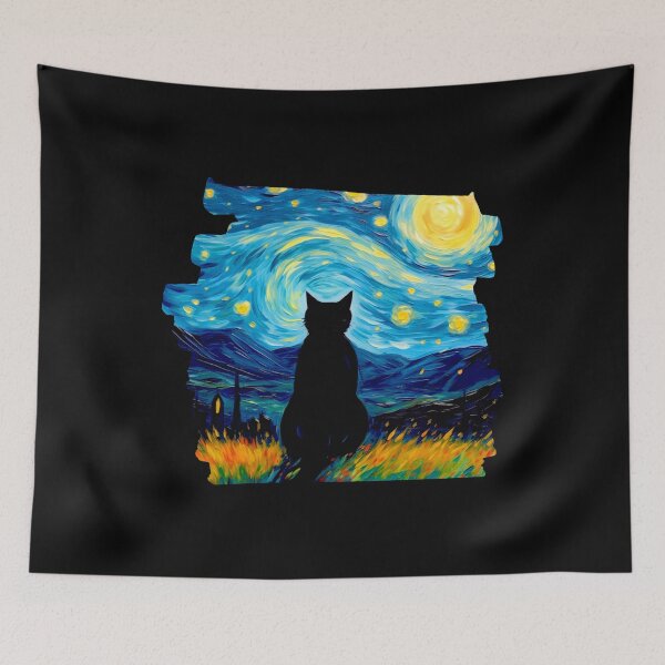 Item preview, Van gogh Style Black Cat  designed and sold by Vangoholic.