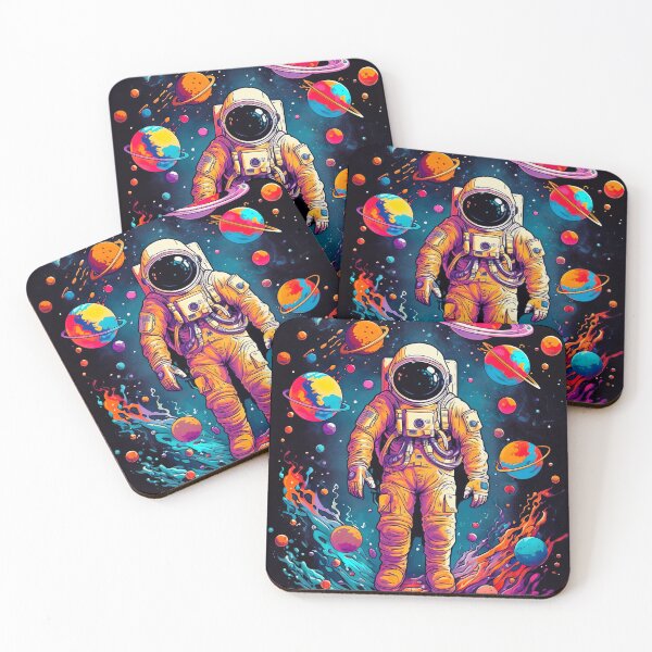 Artikelvorschau, Bunter Astronaut umgeben von Planeten entworfen und verkauft von unknown-places.