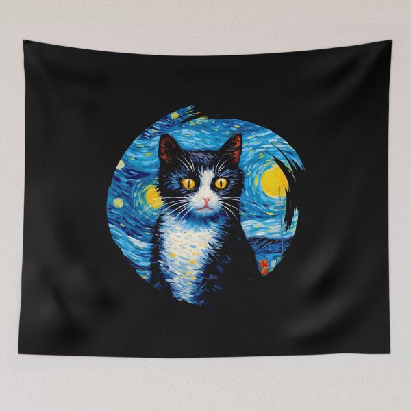 Item preview, Van gogh Style Black Cat  designed and sold by Vangoholic.