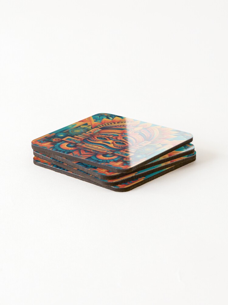 Thumbnail 4 of 5, Coasters (Set of 4), Abstract Aztec Patterns designed and sold by Desfix.