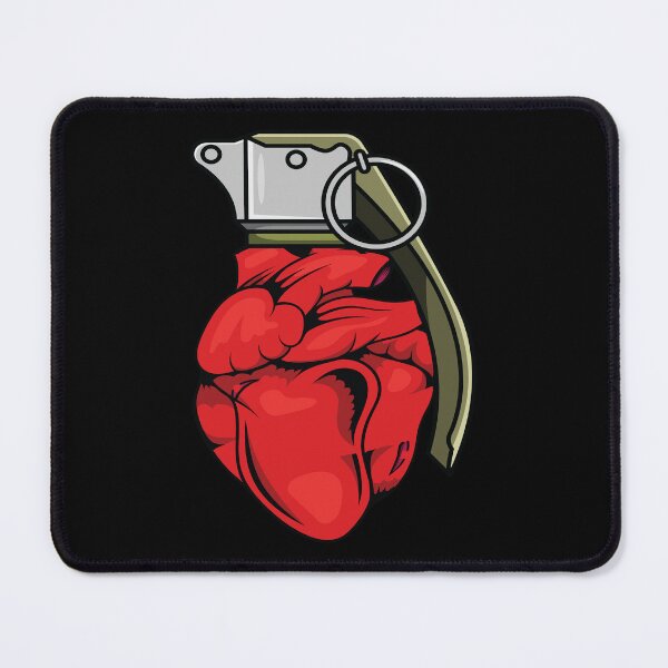 Item preview, Red heart explosive hand grenade heartbeat  designed and sold by Donutlovers.