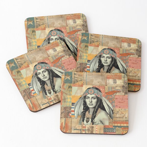 Item preview, America Beauty Retro Vintage Patchwork Collage Pattern of Americana designed and sold by BrandonArtWorld.