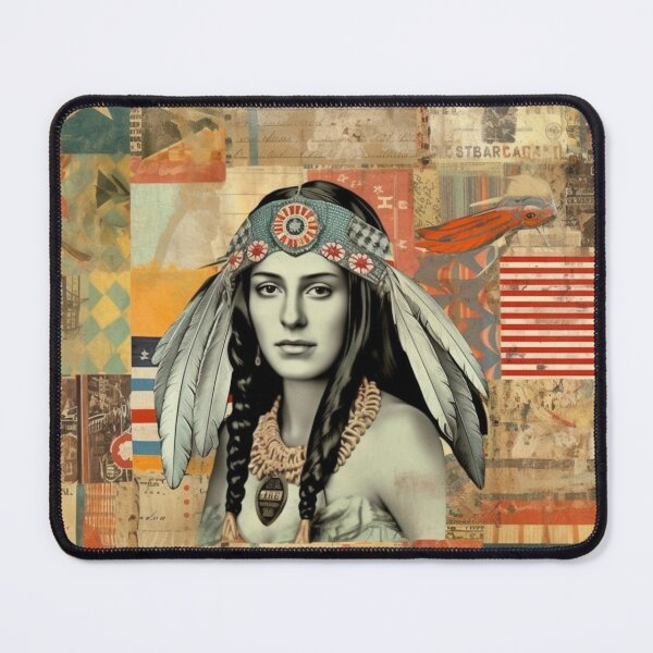 Item preview, America Beauty Retro Vintage Patchwork Collage Pattern of Americana designed and sold by BrandonArtWorld.