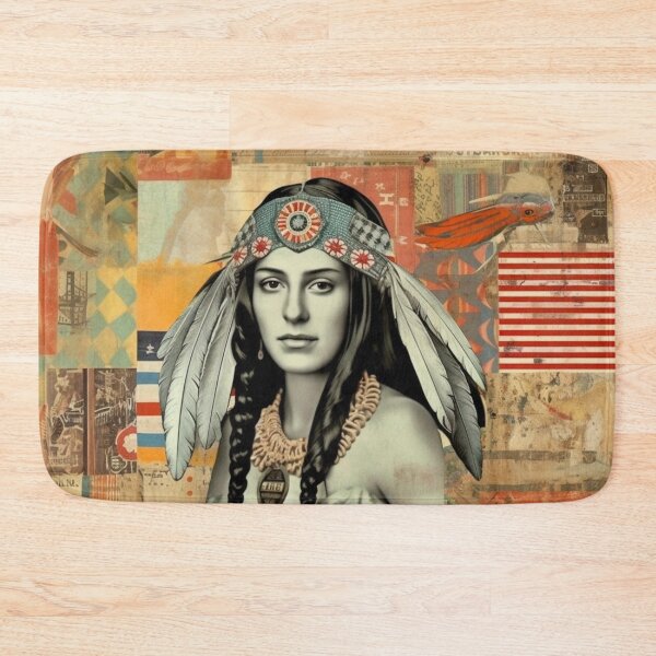 Item preview, America Beauty Retro Vintage Patchwork Collage Pattern of Americana designed and sold by BrandonArtWorld.
