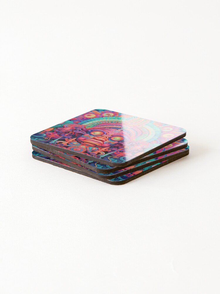 Thumbnail 4 of 5, Coasters (Set of 4), Abstract Aztec Patterns designed and sold by Desfix.