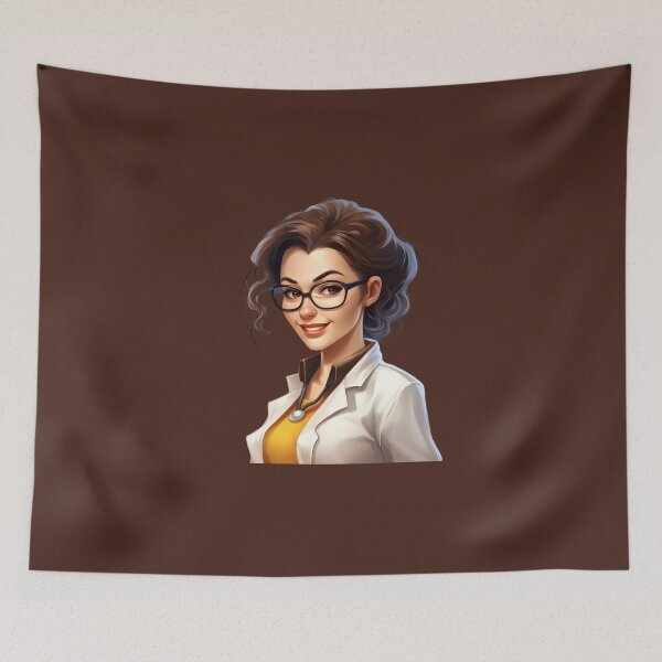 Item preview, Cartoon Style Portrait - Woman Doctor/Scientist/Lab Worker designed and sold by Radibor78.