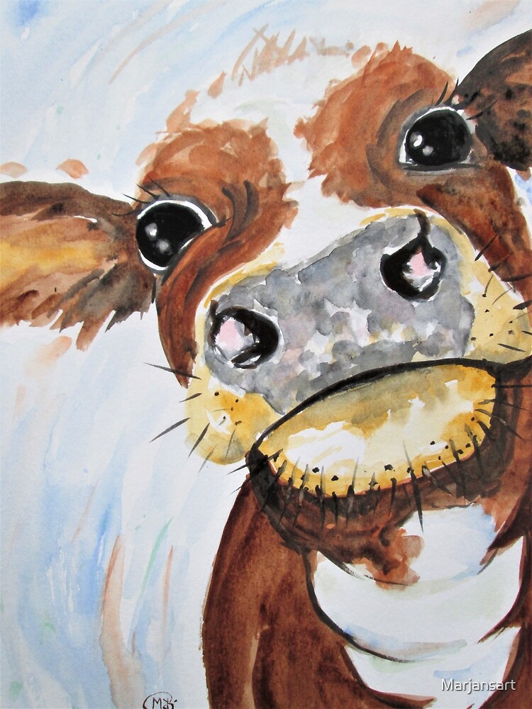 Brown and White Cow Print Mural