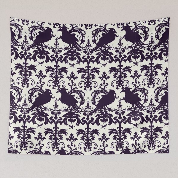 Item preview, Damask Raven Pattern  designed and sold by Eolithic.