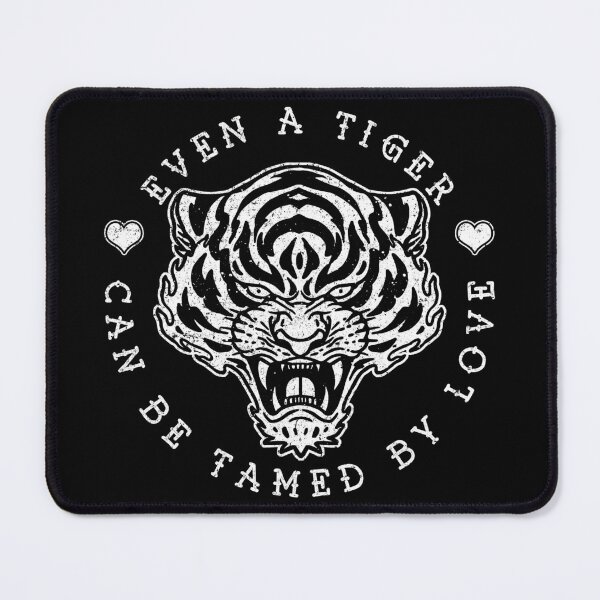 Item preview, Old School Tiger Tattoo Design, Even a Tiger Can be Tamed by Love designed and sold by Proverbial Wisdom Design.