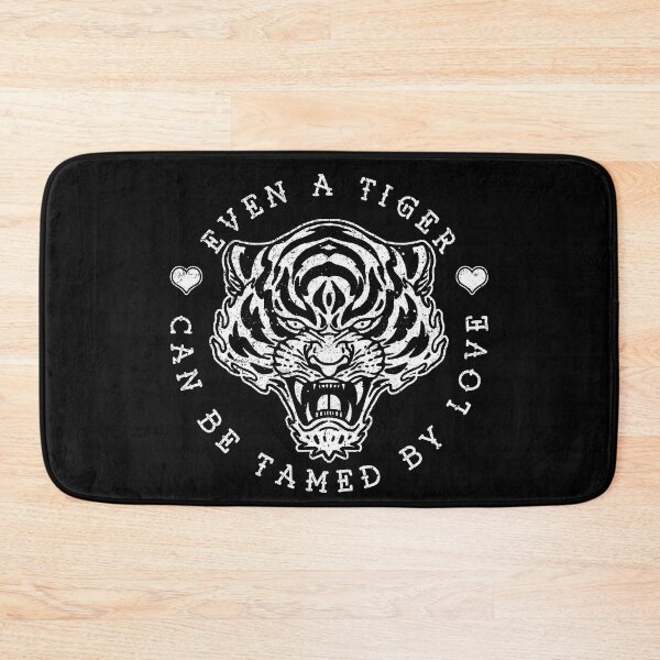 Item preview, Old School Tiger Tattoo Design, Even a Tiger Can be Tamed by Love designed and sold by Proverbial Wisdom Design.