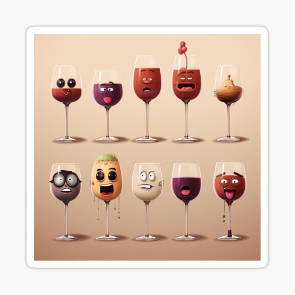 Wine Emoji Stickers for Sale