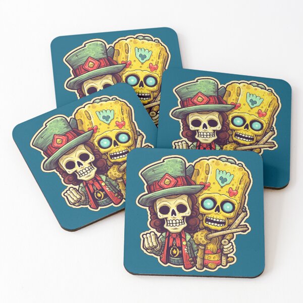 Item preview, Psychedelic Skeleton SpongeBob With St. Patric designed and sold by NapNapSleeper.