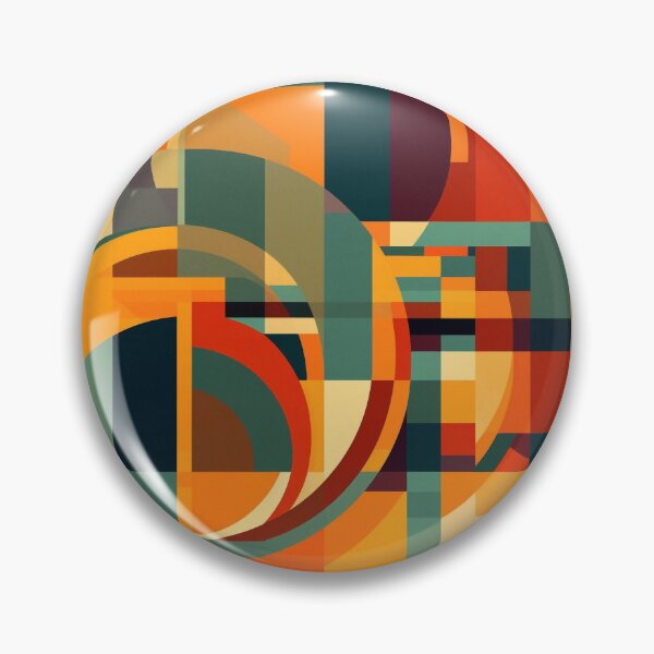 Item preview, Art Deco Inspired Geometric Abstract Digital Art - Red, Orange, and Blue Oceanic Sunset Theme for Print on Demand designed and sold by stateofhuman.