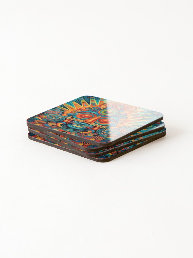 Thumbnail 4 of 5, Coasters (Set of 4), Abstract Aztec Patterns designed and sold by Desfix.