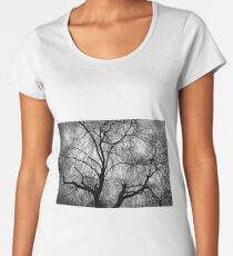 Eerie black and white trees Women's Premium T-Shirt