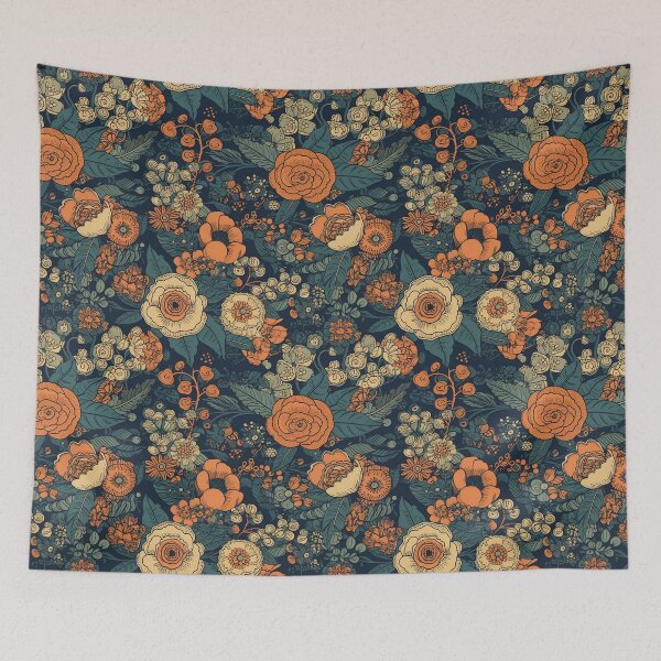 Item preview, Multicolored Flowers In Retro Style Pattern Gift designed and sold by AtisanArt.