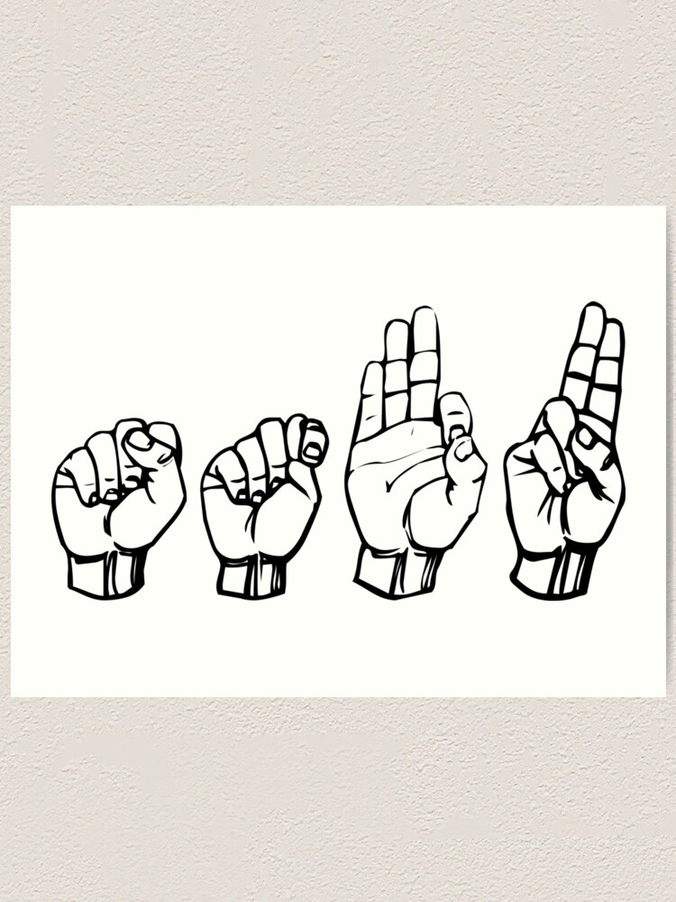 Stfu Sign Language Art Print By Thehiphopshop Redbubble