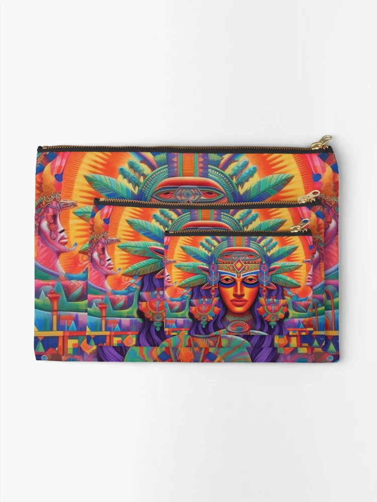 Thumbnail 2 of 4, Zipper Pouch, Abstract Aztec Patterns designed and sold by Desfix.