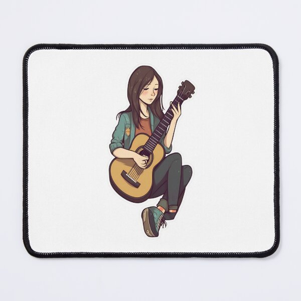 Item preview, Girl playing acoustic guitar designed and sold by AdrianGrosu.