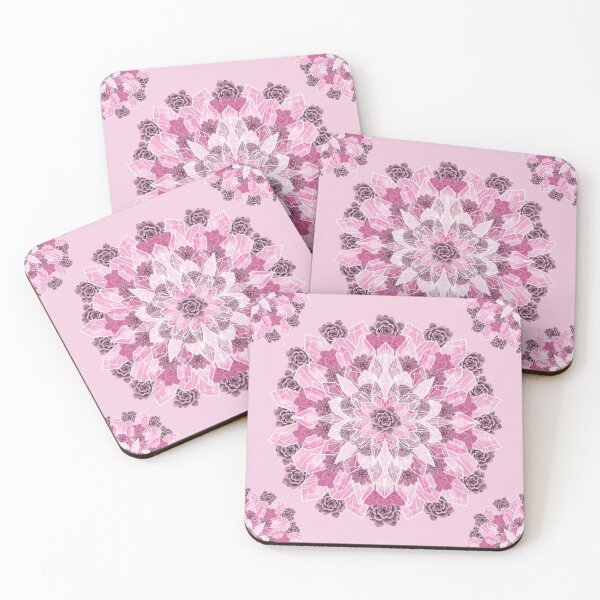 Item preview, Crystals Succulents Mandala PINK designed and sold by Printables Passions.