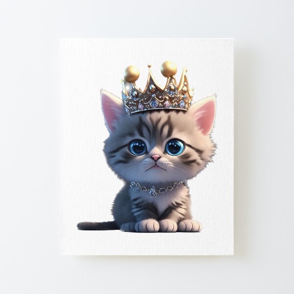 Cute Little Kitten Princess Canvas Mounted Print