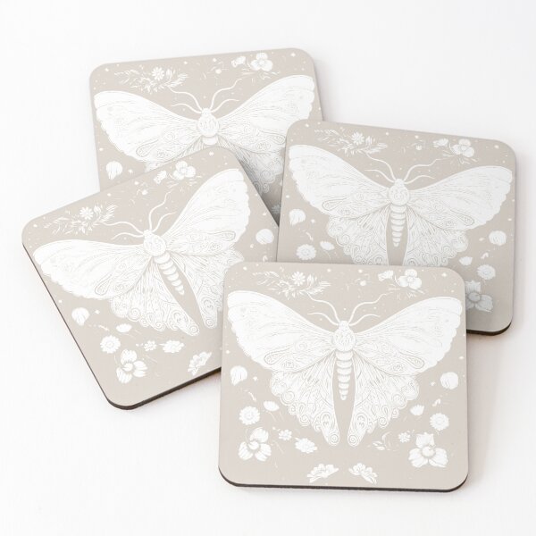 Item preview, Vintage Beige Stamped Butterfly designed and sold by Happy Mood Design.