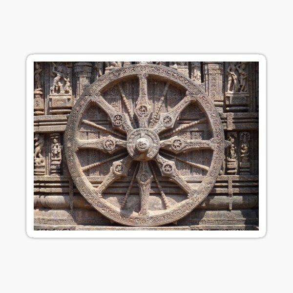 Chariot wheel bas-relief image Sticker